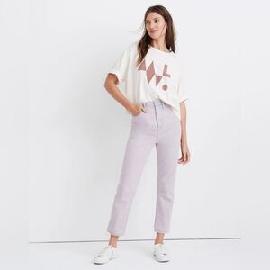 NWOT Madewell The Mom Jean: Over dyed Edition Dyed in Lilac 80's inspired
